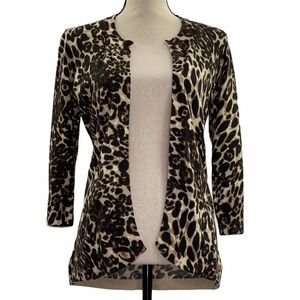 ADDITIONS by Chico’s Open Leopard Cardigan Sweater